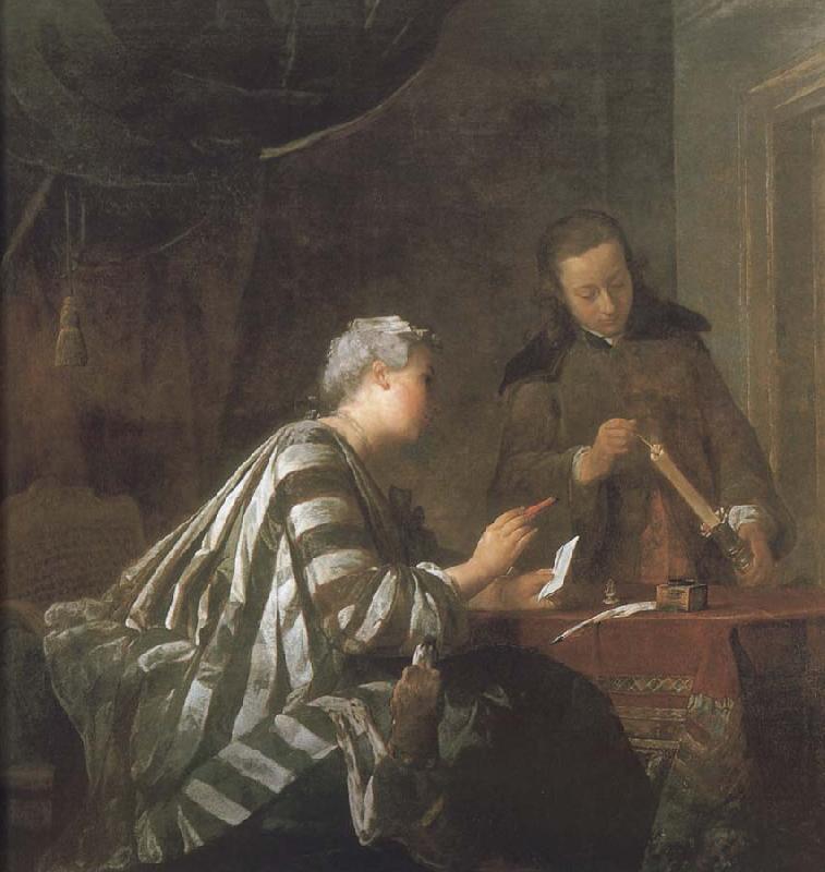 Jean Baptiste Simeon Chardin Letters of women France oil painting art
